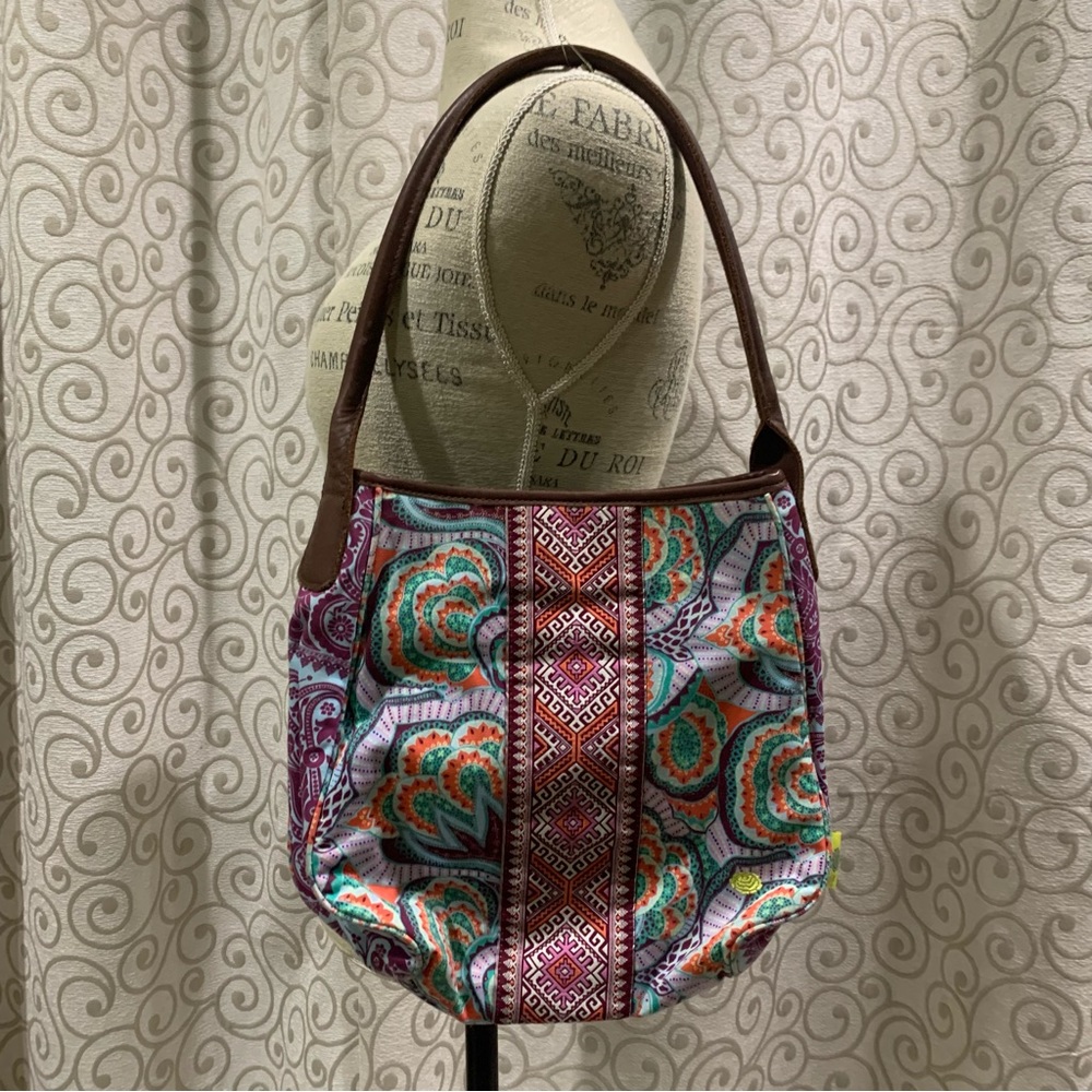 Amy Butler fabric purse leather handle